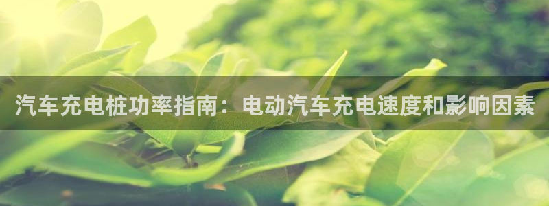 搜索威廉游戏主页：汽车充电桩功率指南：电动汽车充电速度和影响因素